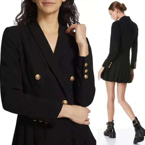 Alice + Olivia Kyrie Tuxedo Dress Black Size 12 - Picture 4 of 11